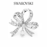 SWAROVSKI 施華洛世奇 Volta 個性戒指 蝴蝶結, 大, 白色, 鍍白金色-52
