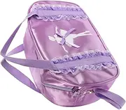 Kisangel Ballet Bag for Girls Fun Dance Backpack Adjustable Strap Eye-catching Pattern Purple