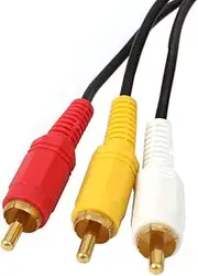 Ruilogod Triple 3 Male RCA Composite Audio Video DVD TV AV Cable 2.75M Length