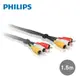 【PHILIPS 飛利浦】 1.5m 2RCA立體音源線(紅白黃) SWV2532W/10 (3.8折)