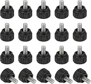 uxcell 20 Pcs Threaded Knurled Thumbscrew, M4 x 6mm Monitor Mount Arm Screws Stainless Steel Clamping Knobs Grip Thumb Screw for Computer TV