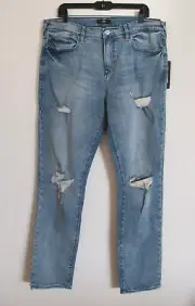 True Religion Geno Renegade Jeans- Light Breaker w/ Rips/Holes-Size 34- NWT $179