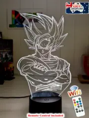 GOKU DRAGON BALL Z 3D LED Battery USB Night Light Colour Change Room Lamp