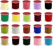 20 Rolls Wax String Wax Coated Cords Polyester Leather Sewing Thread Wax-Coated Strings 20 Colors 0.8mm Waxed Polyester Cord for DIY Bracelets Necklace Jewellery Making Friendship Bracelet