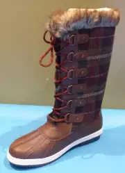 JUST FAB MARLEY BROWN MULTI US WOMEN 9.5 FLAT BOOT