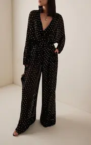 [FRANÇOISE] Exclusive Mila Crepe Jacquard Wide-Leg Pants
