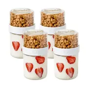 4PK iDesign Fresh Stack N Snack Double Sided Pantry Food Container Clear Medium