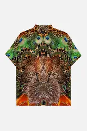 SHORT SLEEVE MANDARIN SHIRT SURREALIST XANADU