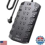Power Strip, SUPERDANNY Surge Protector with 22 AC Outlets, 2 USB-C and 4 USB