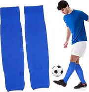 [Generic] 2 Pairs Compression Socks Guard Leg Sleeves for Men Football Leg Sleeves Sport Black Thigh Pressure Compression Soccer Grip Socks Indoor Football Adult Soccer Athletic Nylon Blue