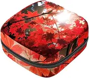 Period Bag,Sanitary Napkin Storage Bag,Autumn Maple Leaves,Tampon Holder for Purse