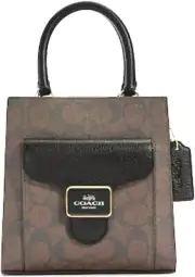Coach Mini Pepper Crossbody In Signature Canvas Brown / Black $328