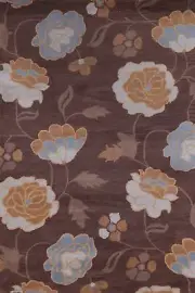 Dark Brown Floral Agra Contemporary 5x8 Area Rug Hand-Tufted Wool Foyer Carpet