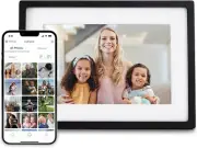10" WiFi Digital Picture Frame - Touch Screen Display, Preload Photos - Black