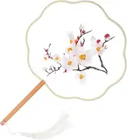 Vaguelly Hand Fans Chinese Embroidered Fan Handmade Fan Tassels Traditional Summer Fan Handheld Fan for Women Decorative Fan for Office Party Beach