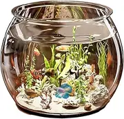 Round Fish Tank - Desktop Aquarium, Cylinder Guppy Tank Transparent Fish Aquarium | Round Landscaping Small goldfissh, Tabletop Ornamental Fish Turtle Aquatic Animal Container Decor for Home
