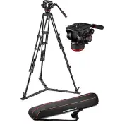 Manfrotto 504X Fluid Head & Twin Leg Aluminum Tripod System With Ground Spreader