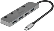 LINDY 43383 4 Port USB 3.2 Gen 1 Type C Hub with On/Off Switch