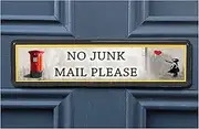 Banksy Postbox Polite No Junk Mail Sign sticker for Letterbox Leaflet Flyers Menus Door Sticker for Home Office Shop (CHOOSE QUANTITY) (2x Banksy Postbox No Junk Mail Signs)