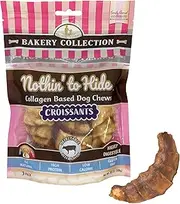 Nothin' to Hide Collagen-Based Dog Chews Croissants, Beef Flavor, Easily Digestible, Supports Skin, Coat, Joints & Muscles, for Moderate Chewers Under 15lbs, 3-Inch, 3 Pieces