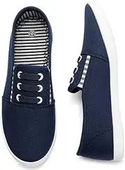 [kufeiti] Women's Canvas Slip On Shoes Sneakers for Women Fashion Comfortable White Black Elastic Sneakers for Women