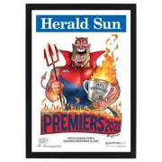 MELBOURNE DEMONS 2021 PREMIERS WEG FRAMED POSTER GAWN PETRACCA AFL MEMORABILIA