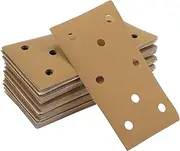 X AUTOHAUX Sandpaper Hook & Loop Sanding Sheets 7.09Inch x 3.74Inch Yellow 50 Pcs P600 Rectangular Flocking 8 Hole Efficient Grinding and Polishing