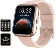 Smart Watch for Women Men Bluetooth Call, Alexa Built-in 1.8'' HD Touch Screen Fitness Tracker Watch, Heart Rate Sleep Monitor Pedometer Message Reminder IP68 Waterproof Smartwatch for Android iOS