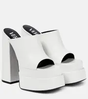 [Versace] Versace Leather platform mules AU 10 white