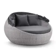 Newport Outdoor Round Wicker Daybed with Canopy - Outdoor Daybeds