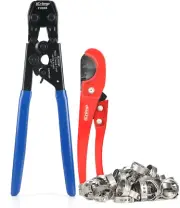 PEX Clamp Cinch Tool Kit W/Pex Cutter and 20Pcs 1 In. Stainless Steel Clamps