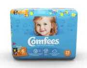 Baby Diaper Comfees Tab Closure Size 6 Disposable Case of 92 BRAND