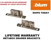 2 x Blum Front Fixing Brackets for Older Style Metabox Drawer Sides Left & Right