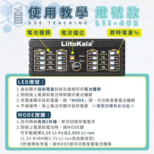 【四槽 燈號 液晶】電池充電器 可檢測電池容量 充電電池充電器 鋰電池 鎳鋅  LiitoKala 18650充電器