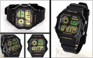 CASIO 卡西歐雷霆世界戰士運動電子錶黑框 型號：AE-1200WH-1BVDF【神梭鐘錶】