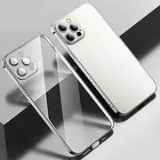 Suitable for iPhone 15 Phone Case,Electroplating Transparent TPU Protective Case,Apple Built-in Lens Film Anti Drop Protective Case,Anti-Scratch & Shockproof Transparent Protective Phone Case