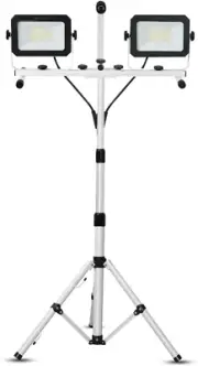 10,000 Lumen LED Work Light with Stand - Dual Head Waterproof Floodlight