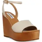 Steve Madden Womens Welsh Ivory Wedge Heels Shoes 9 Medium (B,M) BHFO 5928