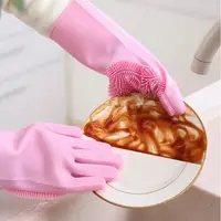 在飛比找蝦皮購物優惠-▪1雙入▪韓國魔術矽膠手套/廚房耐高溫清潔碗刷/不傷手多功能