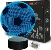 Soccer 3D Night Light for Kids, FULLOSUN Football Optical Illusion LED Lamp,1...