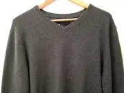 NWT Tahari Pure Luxe 100% Cashmere Men's Handsome Green V Neck Sweater M $245