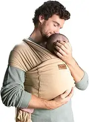 Jané Cocoon Baby Sling Elastic Baby Sling - from Birth to 20kg + Travel Bag - 5m Long - Kangaroo Method - Premature - Beige