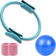 Pilates Essentials Kit for Women,15" Pilates Ring with Double Padded Handles, for Toning Arms, Legs Men and Women