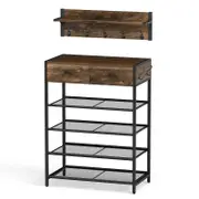 Costway Coat Rack 5-Tier Shoe Storage Set Entryway