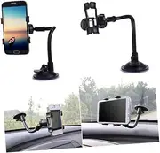 KALLORY 360Degree Suction Cup Phone Holder for Car Rotating Long Arm Mount Smartphone Car Holder for Dashboard Windshield Compatible with Smartphones Black