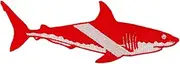 [Cypress Collectibles Embroidered Patches] Great White Shark Diver Down Flag Patch Embroidered Iron On Scuba Diving Emblem Souvenir