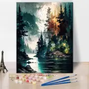Paint by Numbers for Adults Beginner, Forest Lake Paint by Numbers, Abstract For