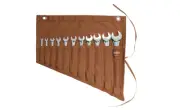Wrench Organizer Tool Bags Pouch Roll Up Storage String Garage Canvas 11 Pockets