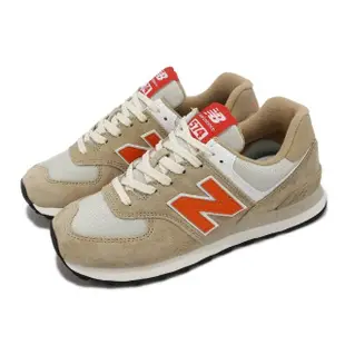 【NEW BALANCE】休閒鞋 574 男女鞋 卡其 橘 麂皮 復古 經典 親子鞋 運動鞋 NB 紐巴倫(U574HBO-D)