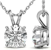 [Generic] Customize Jewel GIA/IGI 0.90 Carat Round Cut Natural Earth Mined Diamond Solitaire Classic 4-Prong Basket PendantIn 14k White Yellow Rose Gold For Women,G-SI, Medium, Gemstone, natural diamond